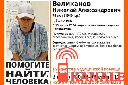 В Волгограде ищут бесследно исчезнувшего пенсионера Великанова