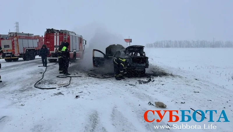 Иномарка загорелась после ДТП в Шпаковском округе